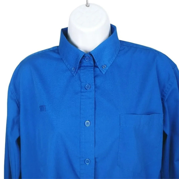 Genumark Apparel Dress Shirt Uniform Style Blue L - Picture 2 of 8